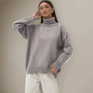 Marais Paris Pull Turtleneck Oversized Chic pour Femmes et Hommes-Women Sweaters-Marais Paris-Grey-S-Marais Paris