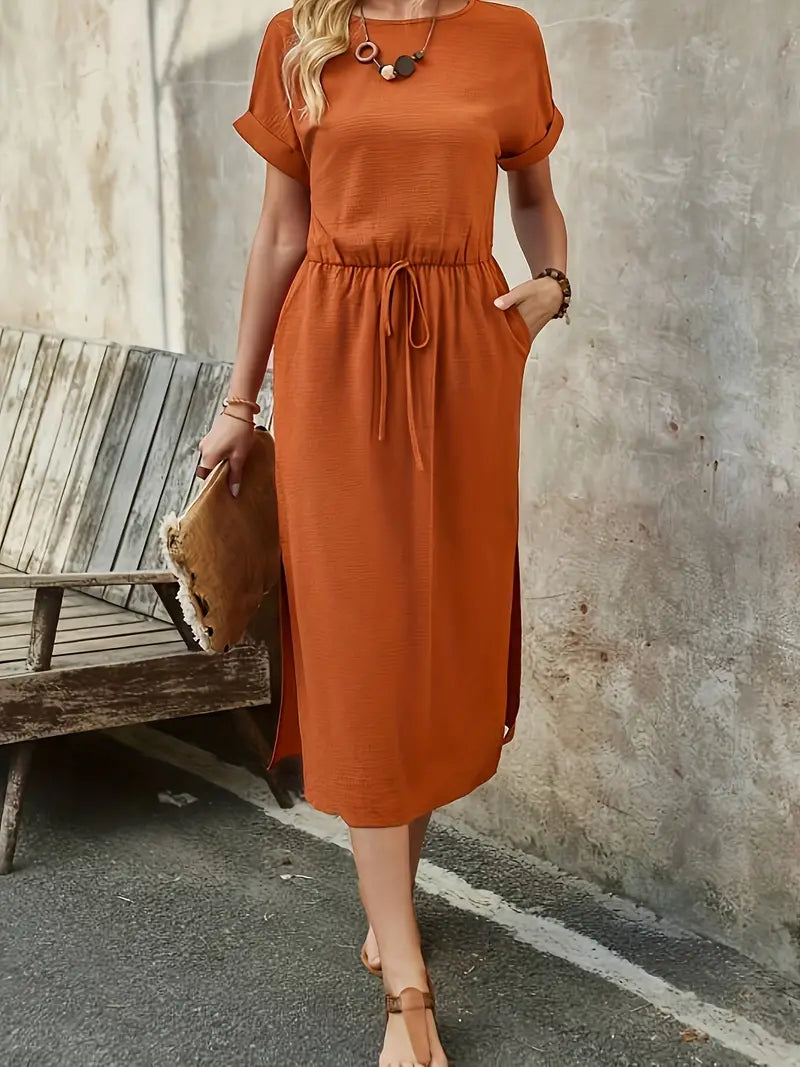 Marais Paris Robe Midi Chic et Confortable avec Taille Ajustable-Short dress-Marais Paris-Marais Paris