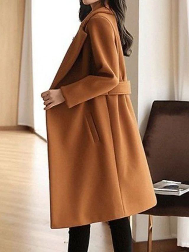 Manteau Long Femme – Ceinturé, Fermeture Boutonnée, Classique-74310-edac3594-dc48-4e2f-98cc-28c501cb5c7c