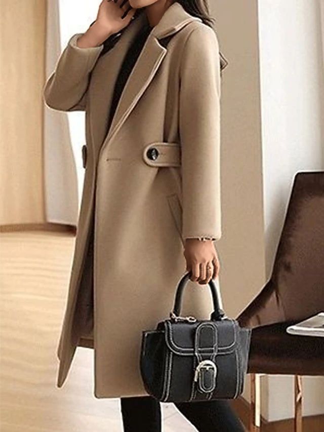 Manteau Long Femme – Ceinturé, Fermeture Boutonnée, Classique-74310-efb7aea6-7657-4732-b5e7-e462184b9668