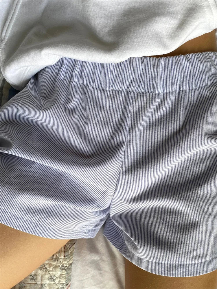 Shorts Femme Coton Rayé – Taille Élastique, Loungewear-81738-f9ffa6b3-171b-4bcc-8f99-c997b6f1cff3
