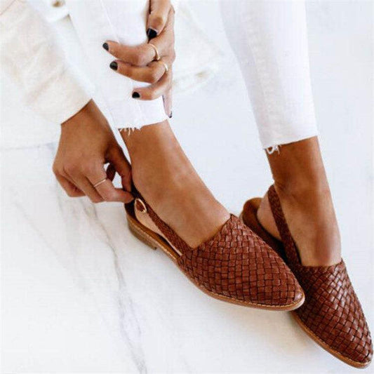 Chaussures Tressées Élégantes pour Femmes - Confort et Style-Marais Paris-Marron Foncé-2-Marais Paris