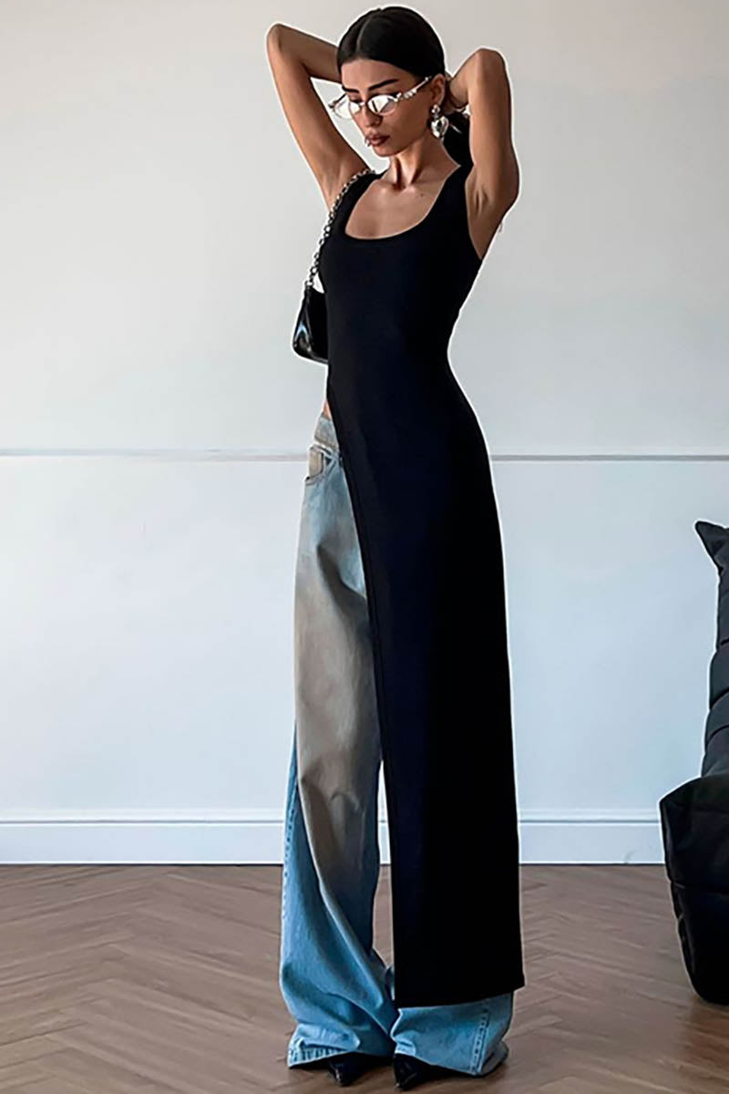 Top/Robe Asymétrique - Coupe Moderne, Fente Haute, Silhouette Ajustée-Tops-Marais Paris-Marais Paris